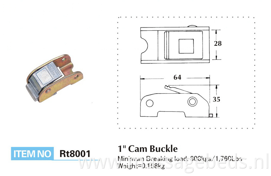 CB8008 Cam Buckle Size